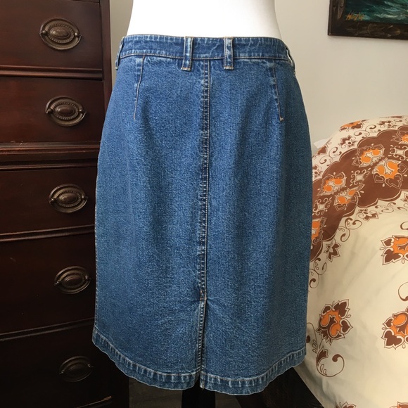 90s Y2K Jones New York Blue Denim Skirt Size 10 Waist 31 inches - Picture 4 of 9